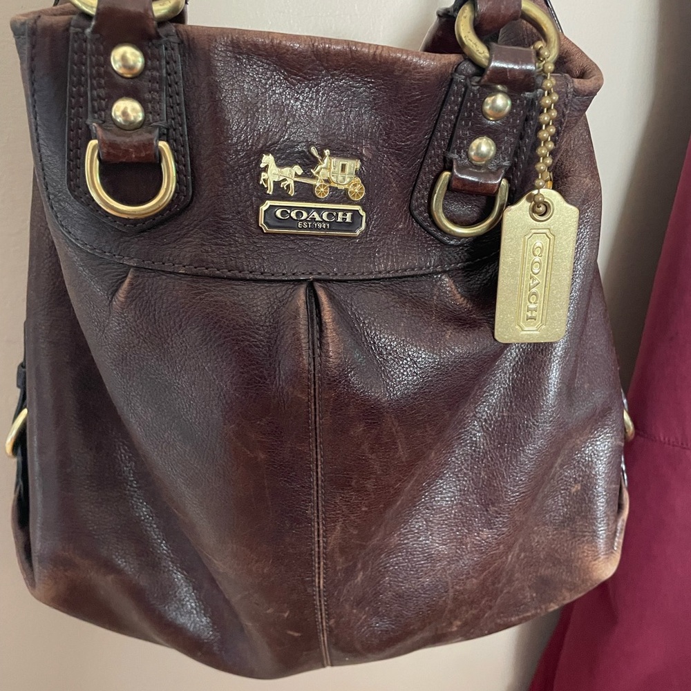 Coach brown leather purse